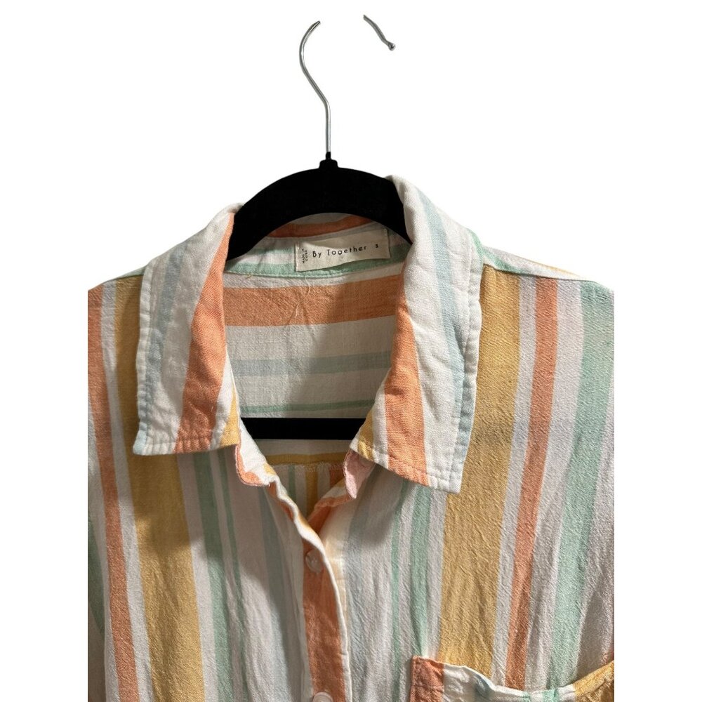 👗 2/$30 👗 By Together Womens Striped Button-Up Shirt Small - Picture 7 of 7